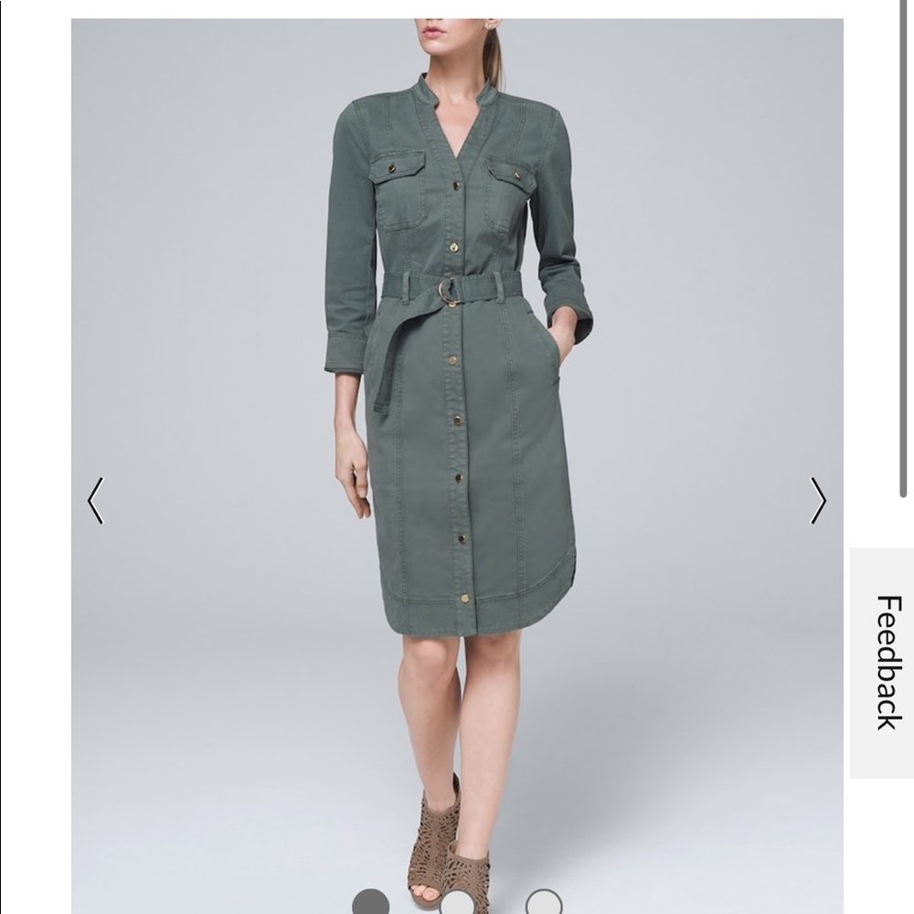 Whitehouse black market - whbm NWT LS shirt dress with belt